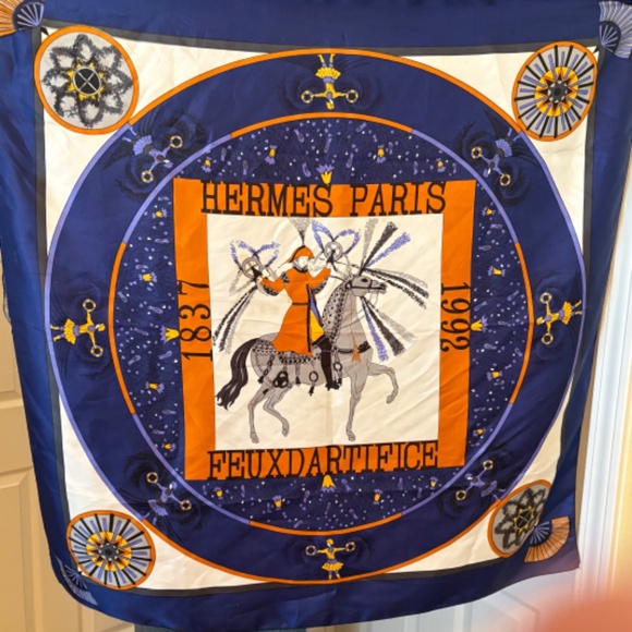 Vintage Hermes Feux d"Artifice (Fireworks) 1992 Silk Scarf - Picture 1 of 6